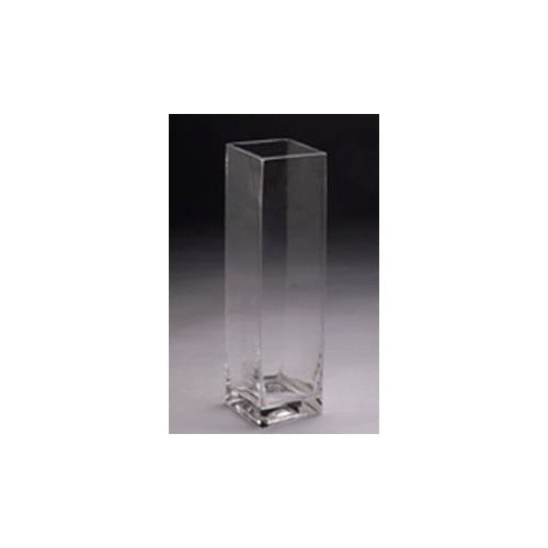 6 by 4-Inch WGV Clear Square Block Glass Vase 
